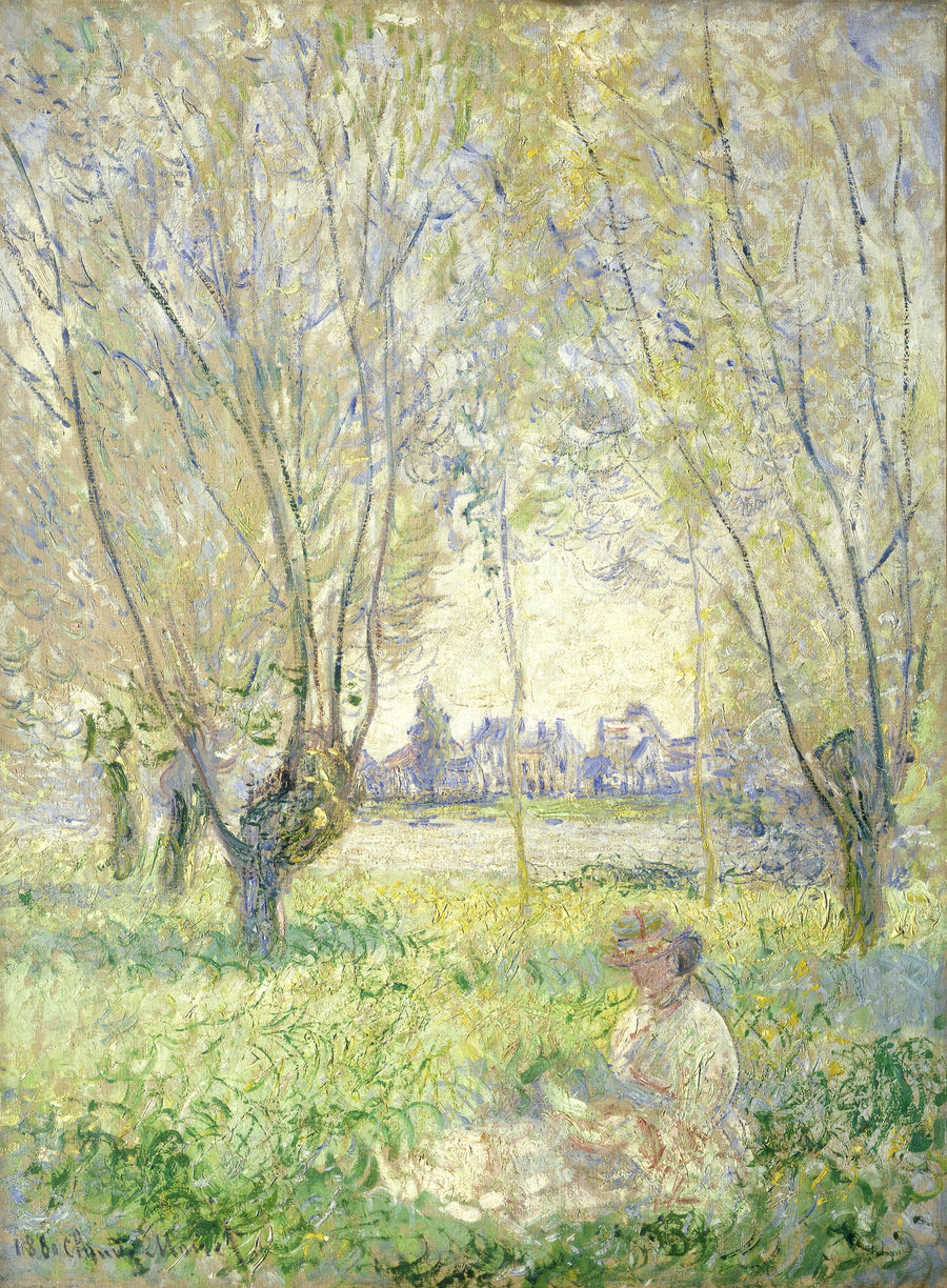 ผู้หญิงนั่งใต้ต้นหลิว - Claude Monet