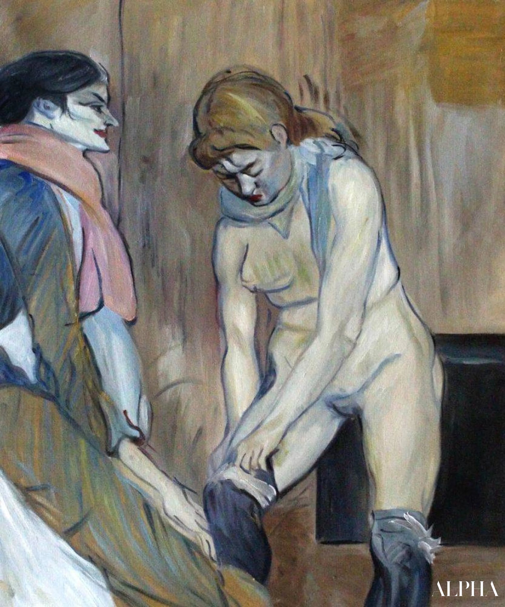 Woman Pulling Up Her Stockings - Toulouse Lautrec - High-End Reproductions of Paintings and Artwork