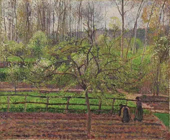 ผู้หญิงในสวน, ฤดูใบไม้ผลิ, สภาพอากาศเทา, Éragny - Camille Pissarro