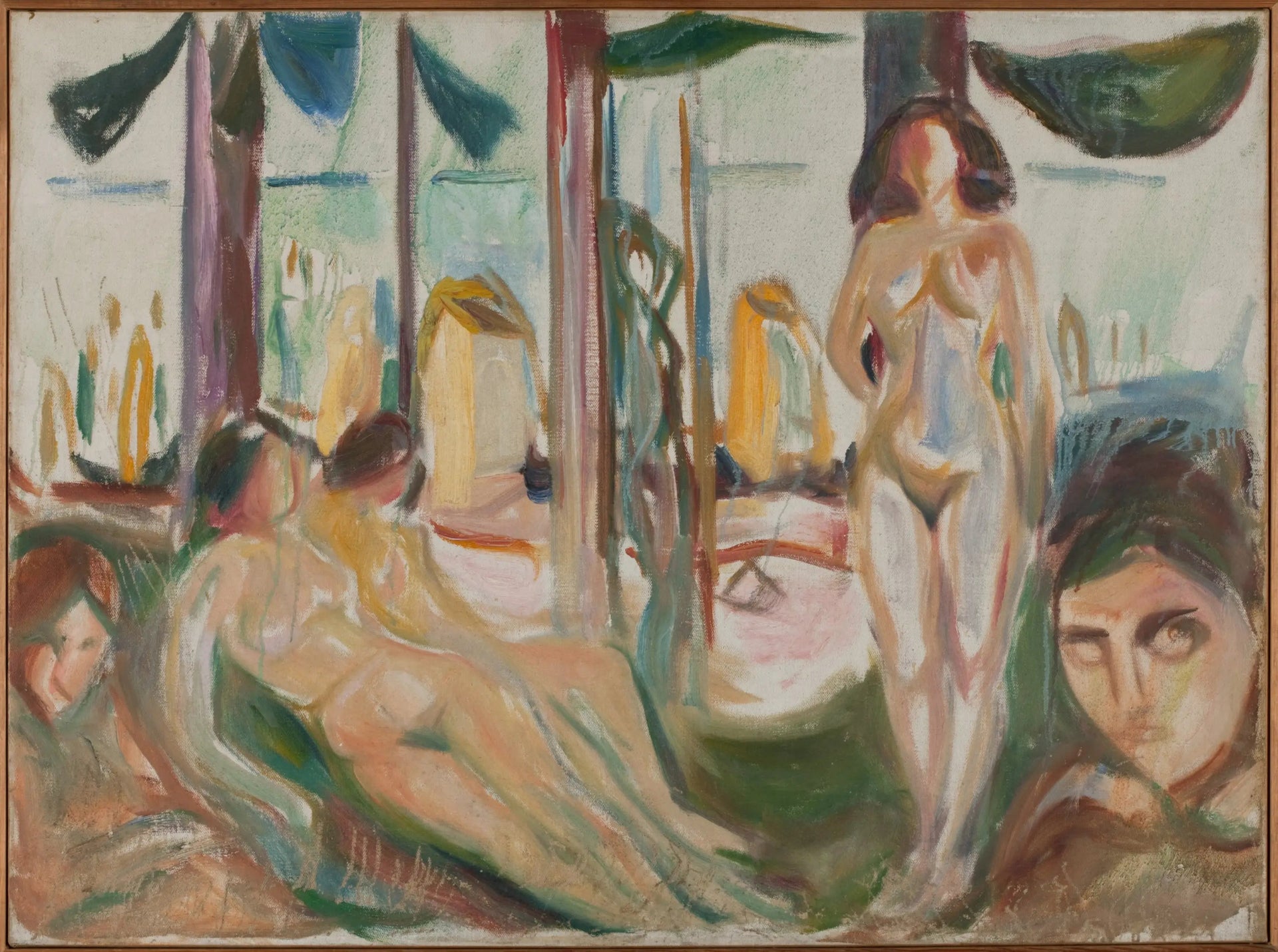 Femmes nues près de la mer - Edvard Munch image 1 reproduction artisanale de tableau