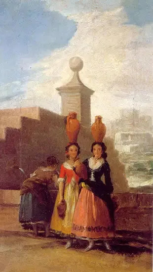 Femmes portant des cruches (croquis) - Francisco de Goya image 1 reproduction réalisée par Alpha Reproduction