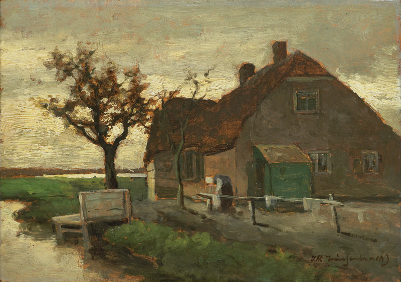 Ferme au bord d'un canal - Johan Hendrik Weissenbruch