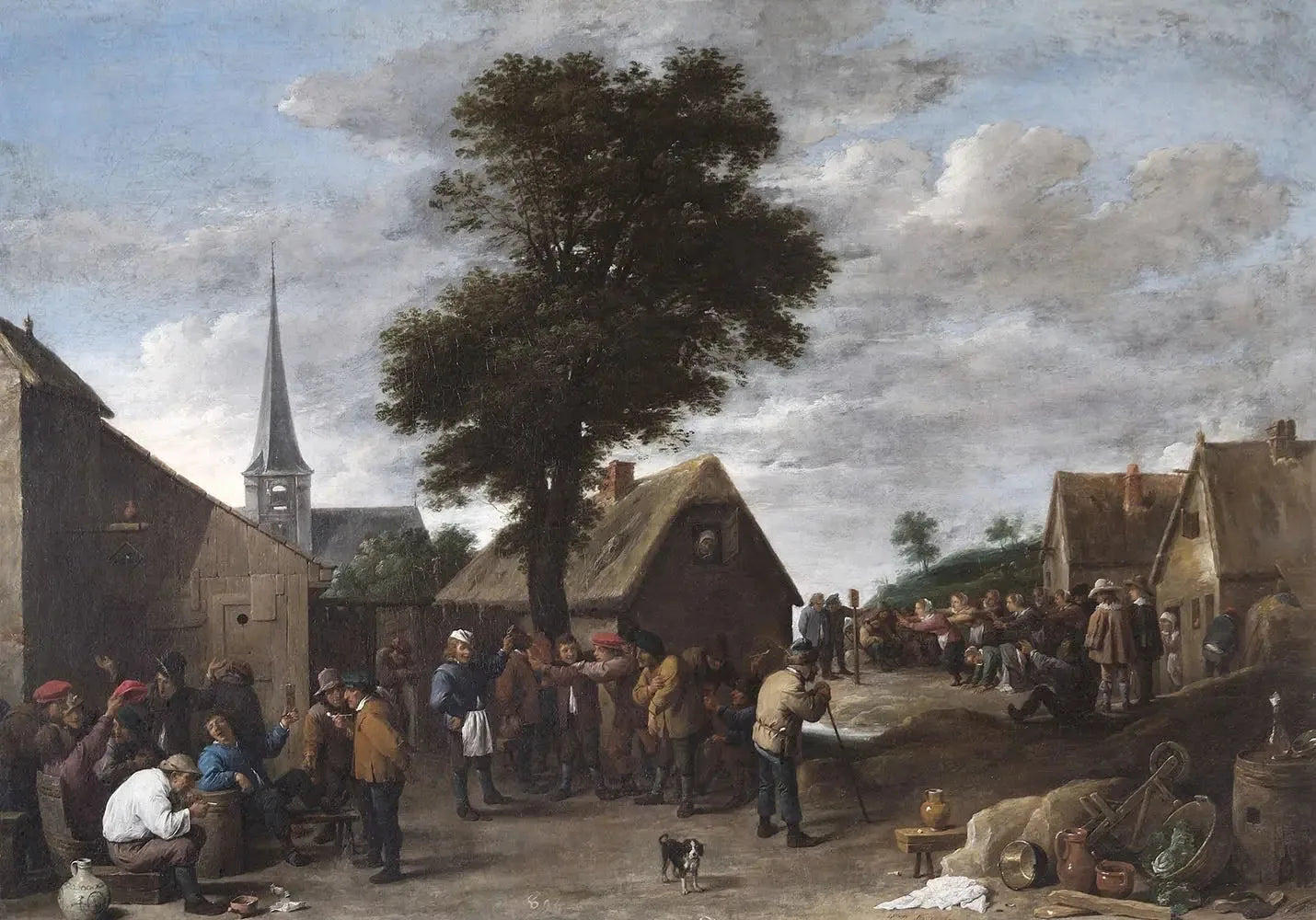 Fête du village flamand - David Teniers le Jeune image 1 copie peinte à la main à l’huile