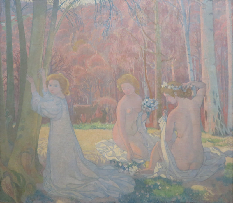 รูปปั้นในทิวทัศน์ฤดูใบไม้ผลิ (Bosquet sacré) - Maurice Denis