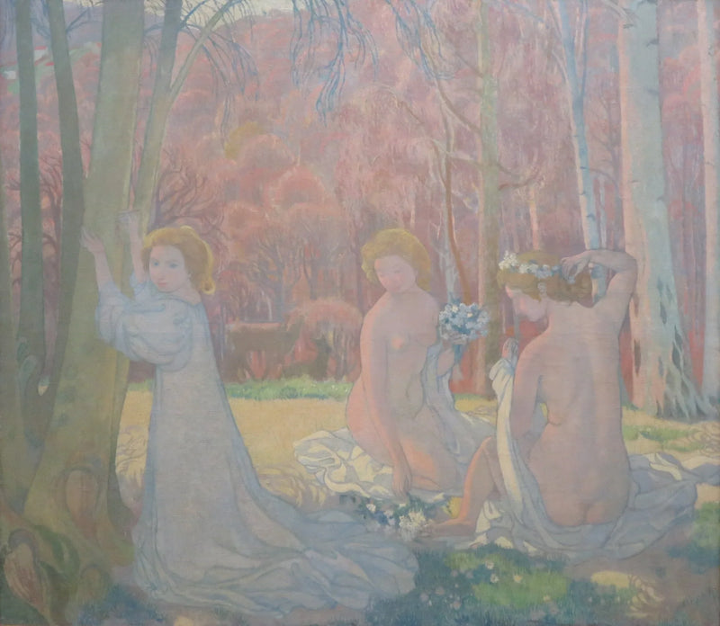 รูปปั้นในทิวทัศน์ฤดูใบไม้ผลิ (Bosquet sacré) - Maurice Denis