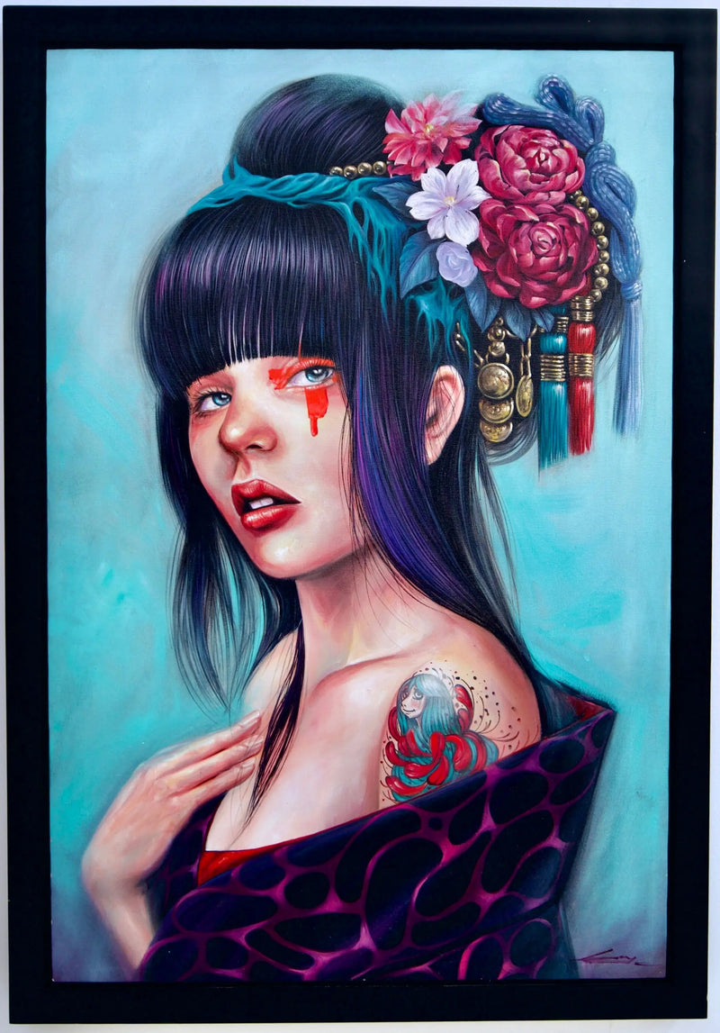 สาวที่มีมวยผมดอกไม้ | 60x90ซม.