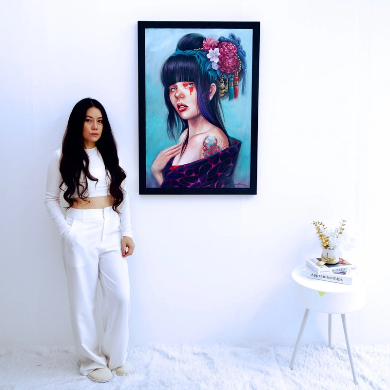 สาวที่มีมวยผมดอกไม้ | 60x90ซม.