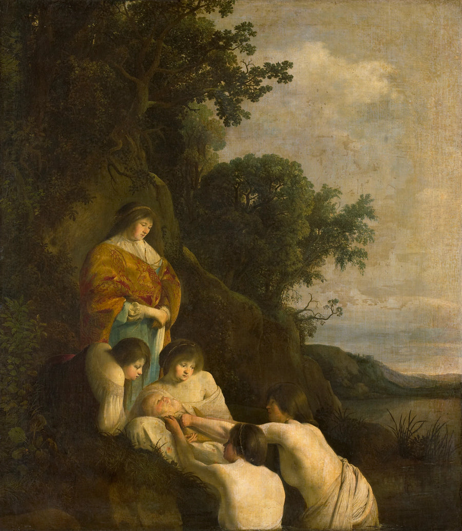 La fille du Pharaon trouve Moïse dans le panier de joncs - Paulus Bor