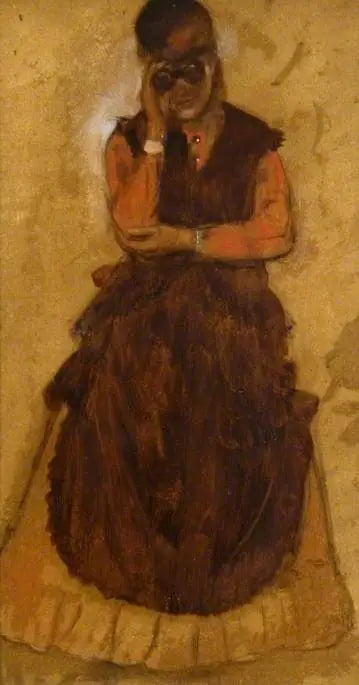 Fille regardant à travers des jumelles - Edgar Degas image 1 reproduction artisanale de tableau
