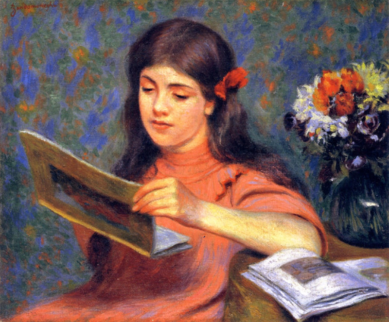 เด็กหญิงกำลังอ่านหนังสือ - Federico Zandomeneghi