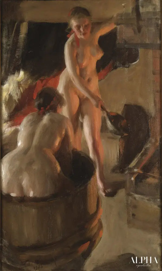 Filles de Dalécarlie au bain, 1906 - Anders Zorn - Reproductions de tableaux et peintures haut de gamme