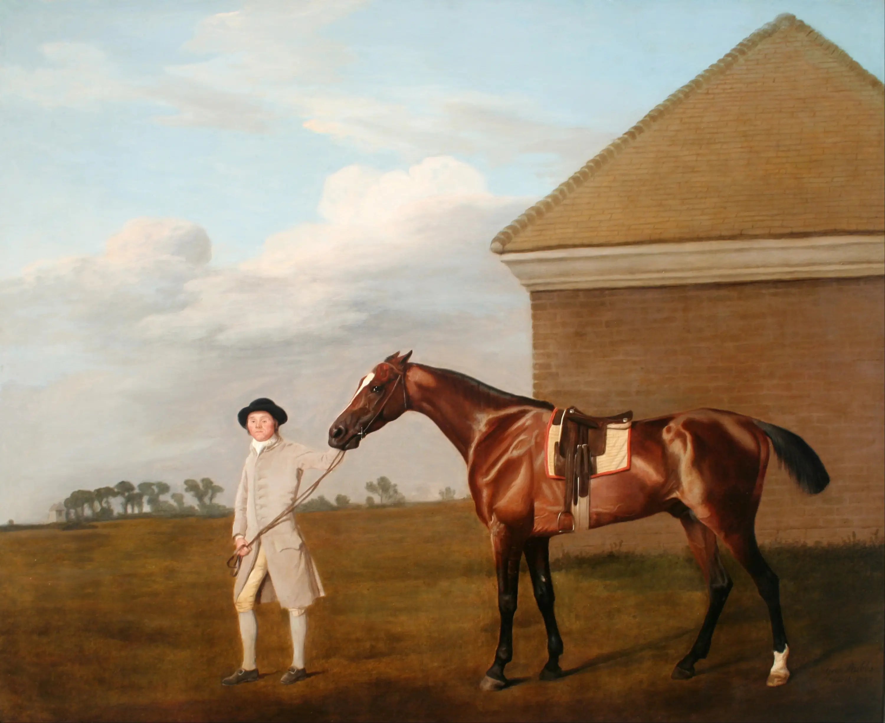 Firetail avec son entraîneur près de la Rubbing-Down House sur Newmarket Heath - George Stubbs - Alpha Reproduction