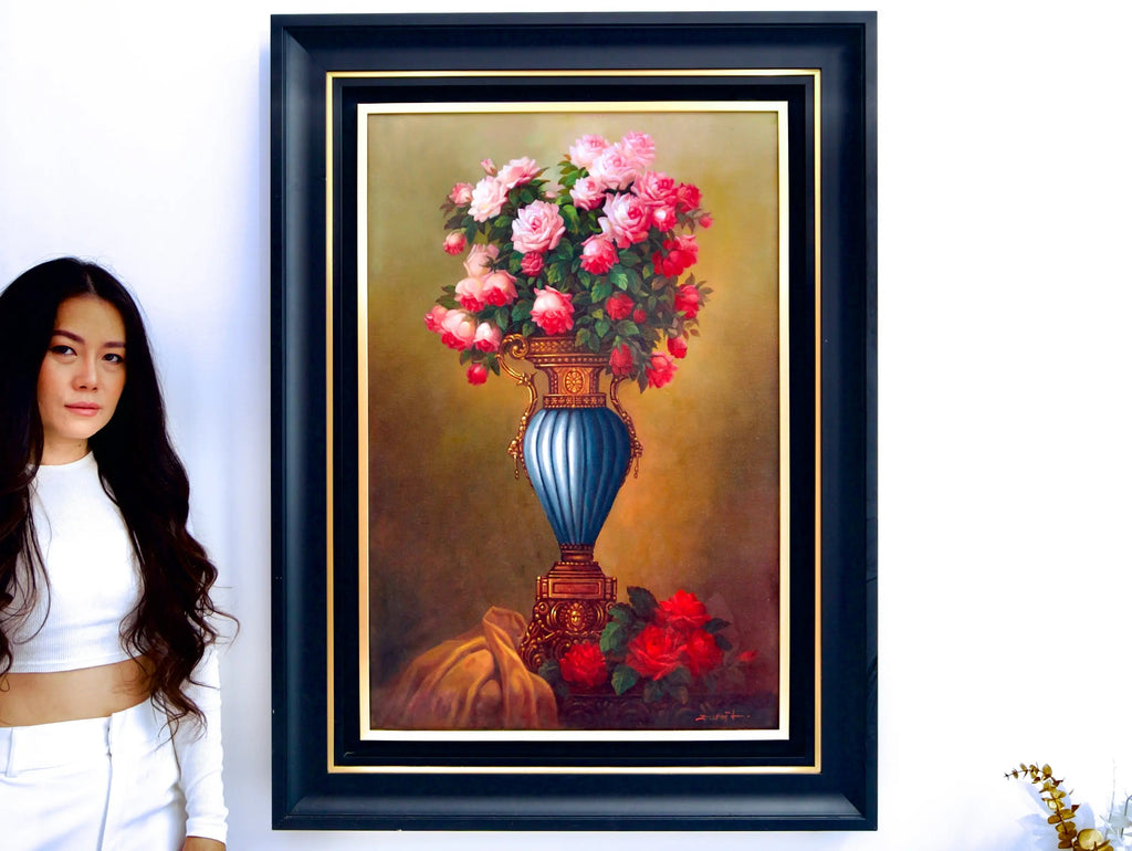 Flowers in an Antique Vase - Supoj | 60 x 90 cm Reproductions de tableaux à la peinture à l’huile