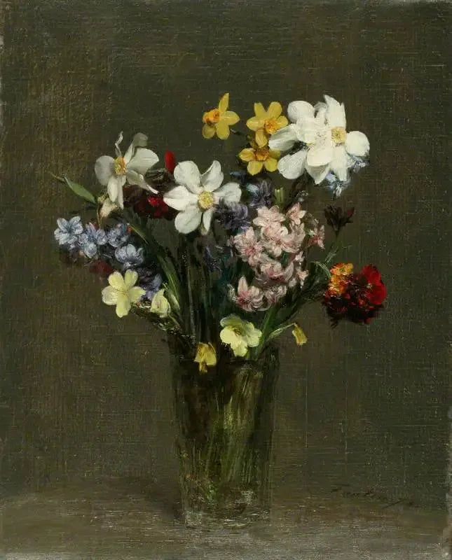 Fleurs dans un vase - Henri Fantin-Latour image 1 copie de tableau peinte à la main