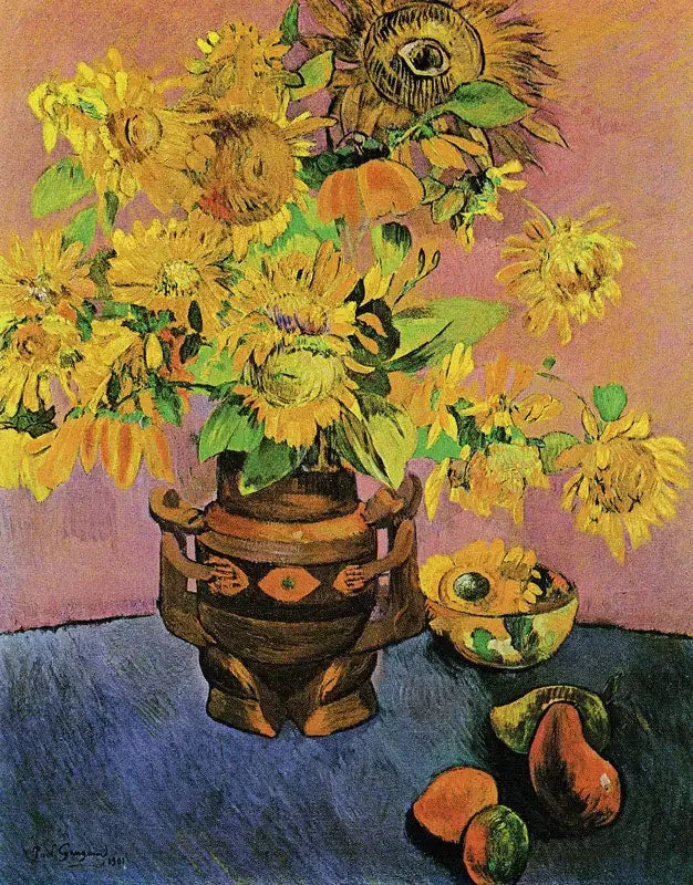 Fleurs de tournesol et mangues - Paul Gauguin image 1 copie de tableau peinte à la main
