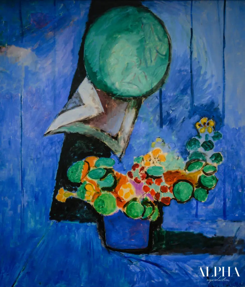 Fleurs et assiette en céramique - Matisse - Reproductions de tableaux et peintures haut de gamme