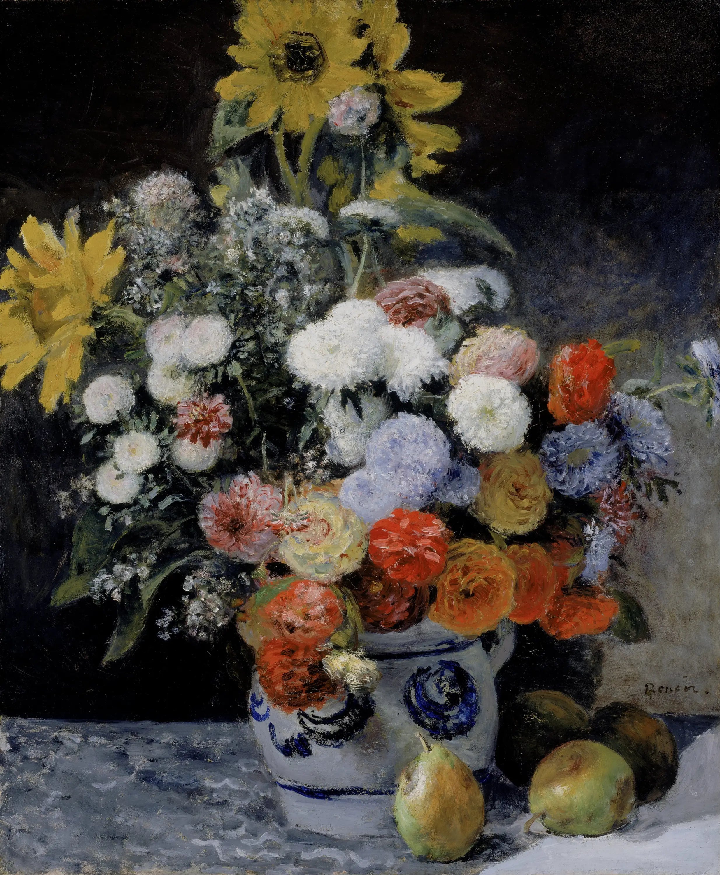 Fleurs - Pierre-Auguste Renoir image 1 copie peinte à la main à l’huile