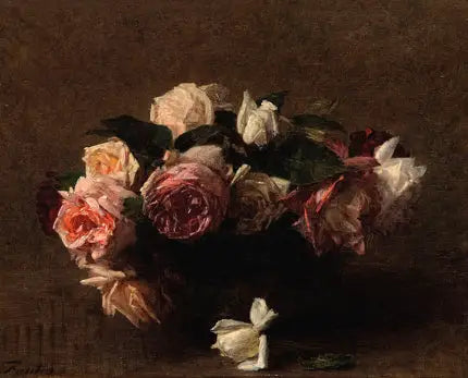 ดอกกุหลาบสีชมพู (Rosario) - Henri Fantin-Latour