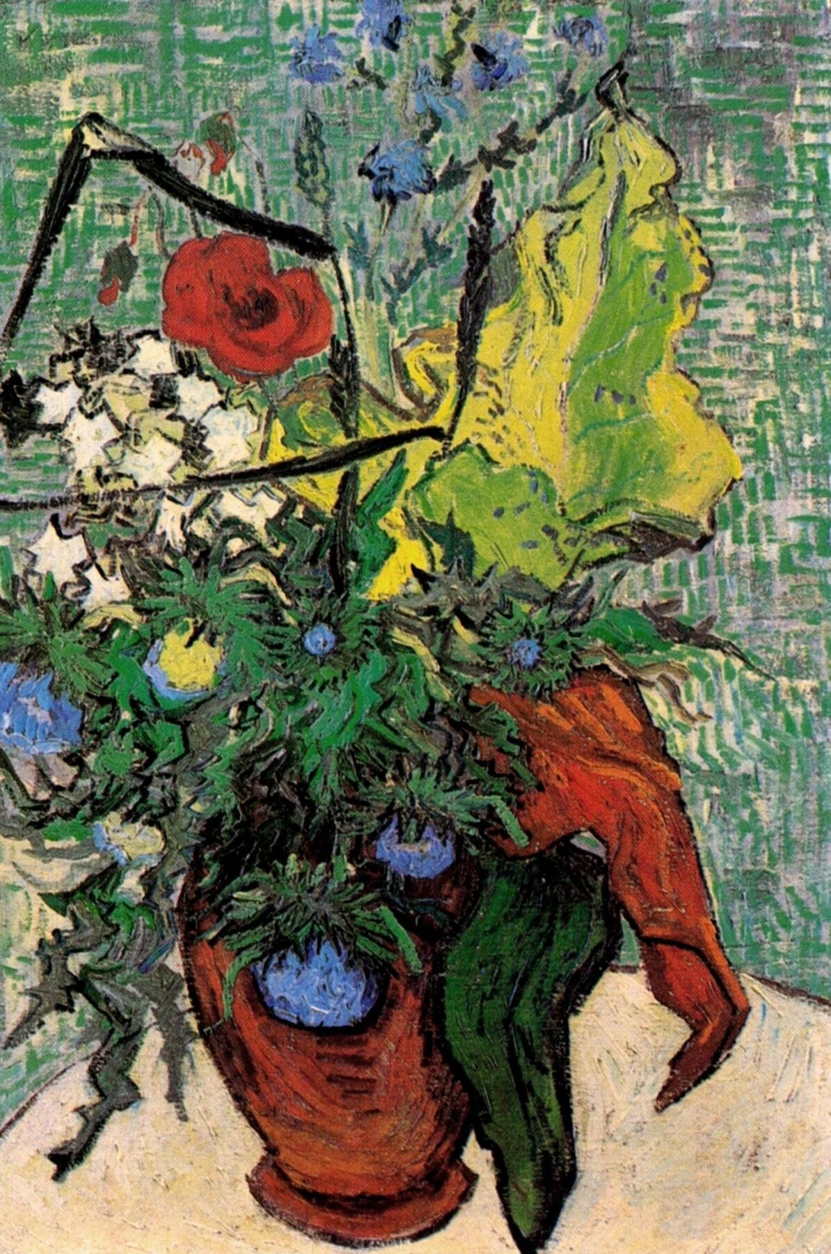 Fleurs sauvages et chardons dans un vase de Vincent van Gogh, F763