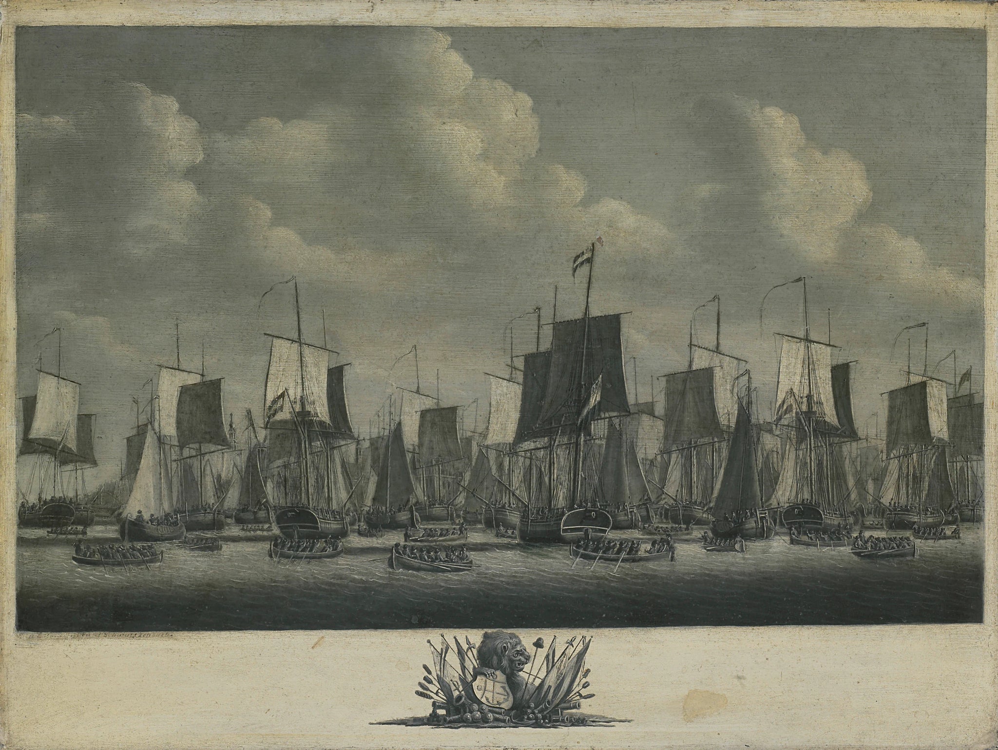 La flotte quitte le port de Vlissingen, 1804 - Engel Hoogerheyden