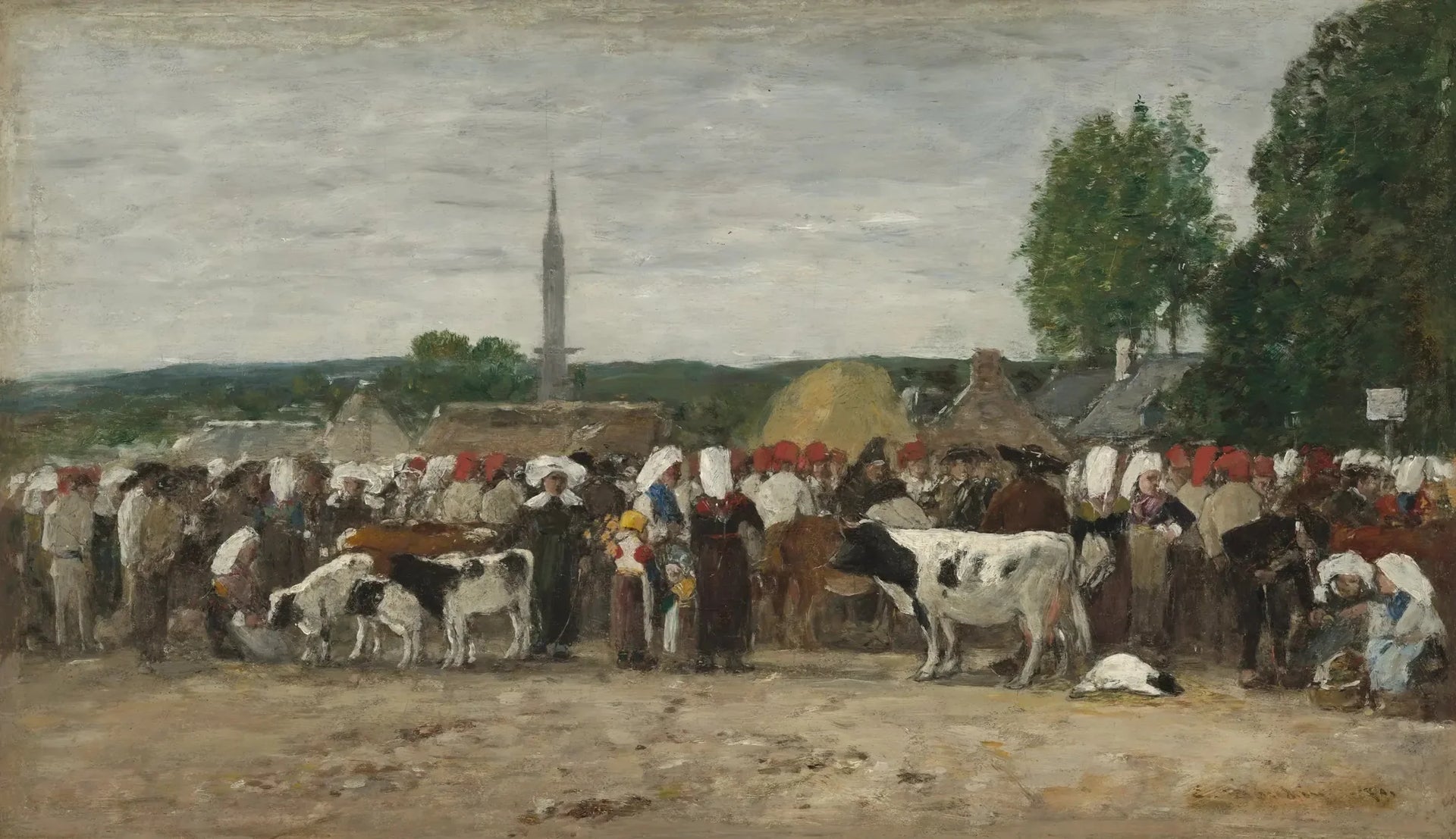 Foire en Bretagne - Eugène Boudin image 1 reproduction artisanale de tableau