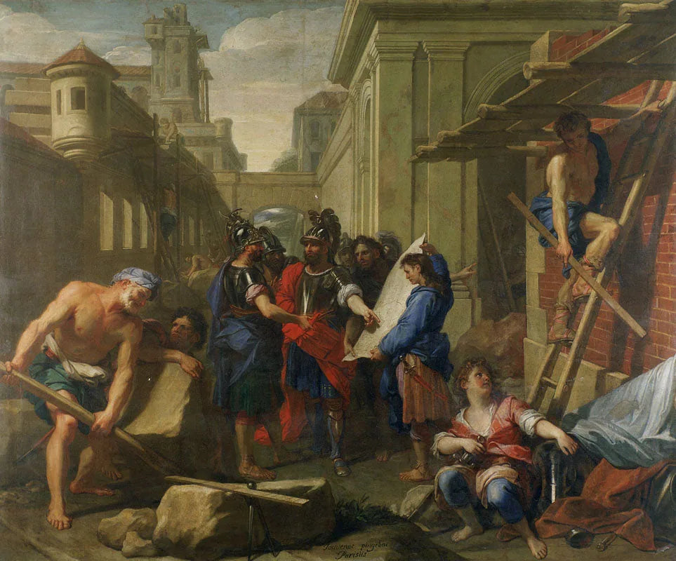 Fondation d'une ville en Germanie par les Tectosages - Jean-Baptiste Jouvenet image 1 reproduction artisanale de tableau
