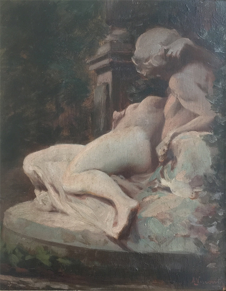 Fonte de Médicis - Jardim do Luxemburgo - Eliseu Visconti image 1 copie peinte à la main à l’huile