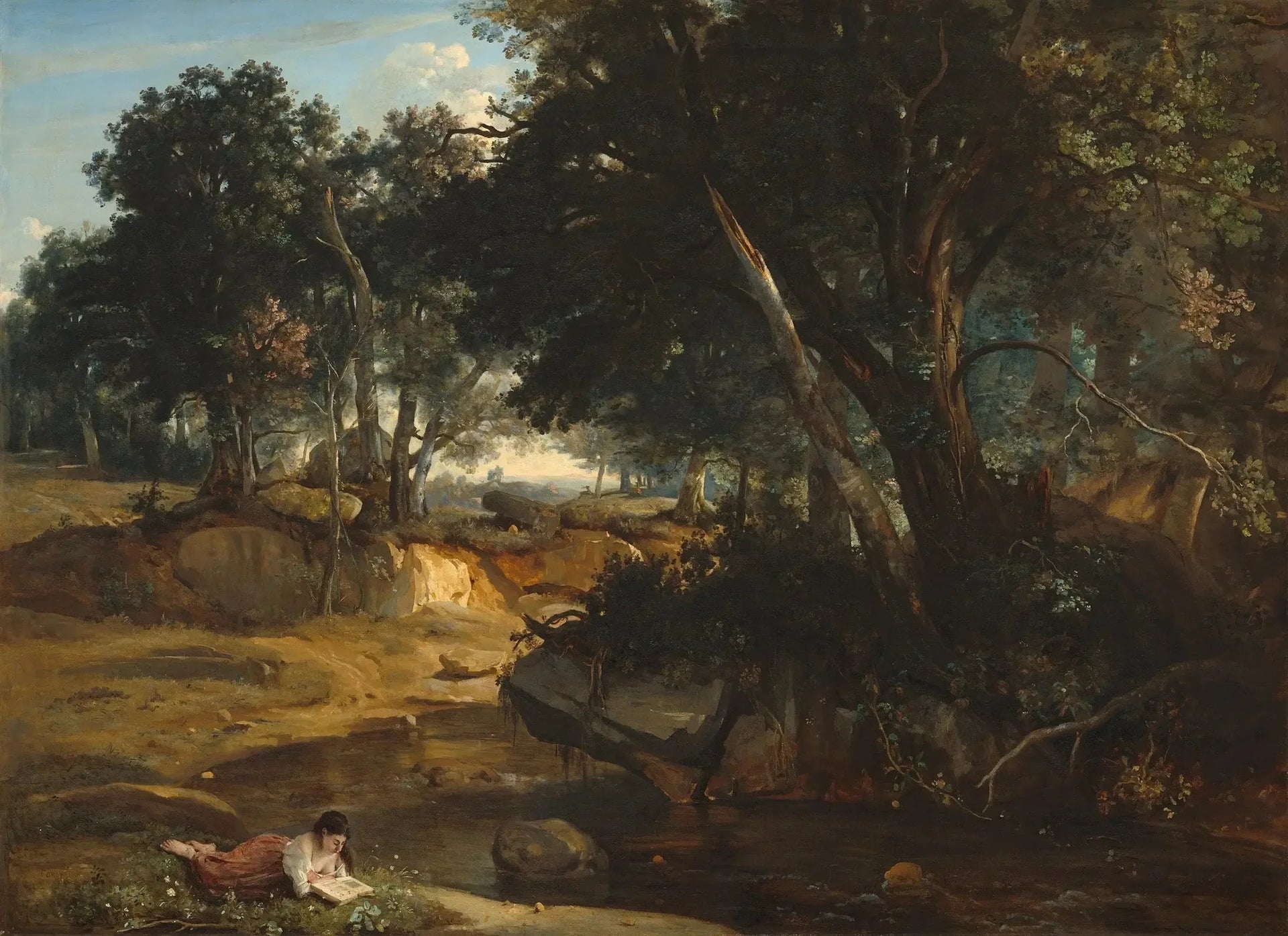 Forêt de Fontainebleau - Jean-Baptiste Camille Corot image 1 tableau peint à l’huile sur toile