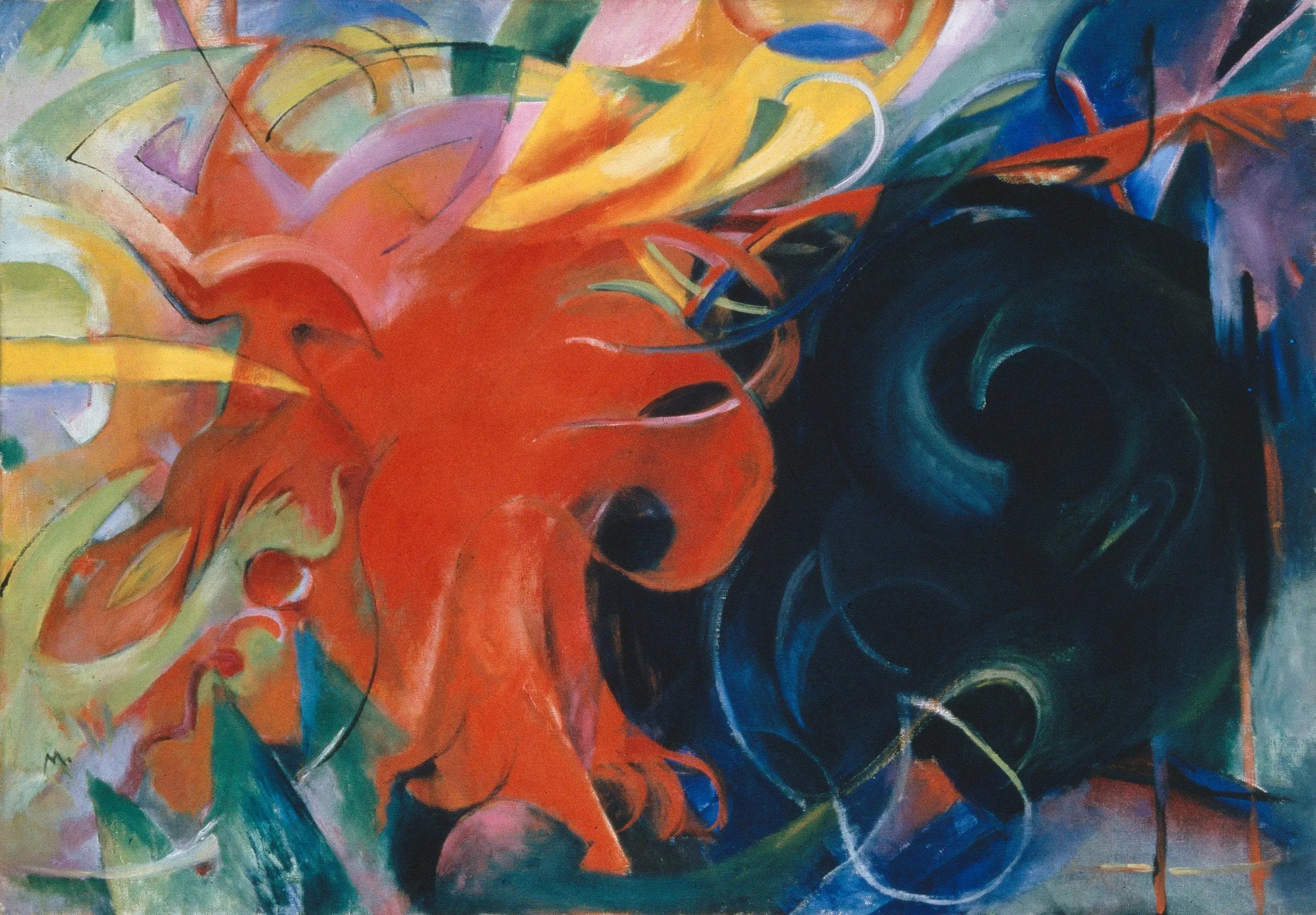 Formes combattantes - Franz Marc image 1 copie de tableau peinte à la main