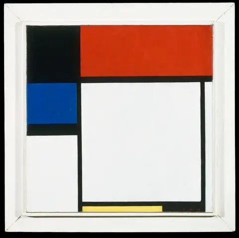 Fox Trot B, พร้อมสีดำ, แดง, น้ำเงิน และเหลือง - Piet Mondrian