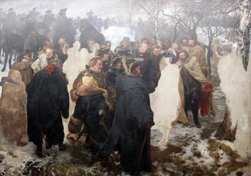 เฟรเดอริกที่ยิ่งใหญ่กล่าวกับนายพลของเขาก่อนการรบที่เลูเทนในปี 1757 - อดอล์ฟ ฟอน เมนเซล