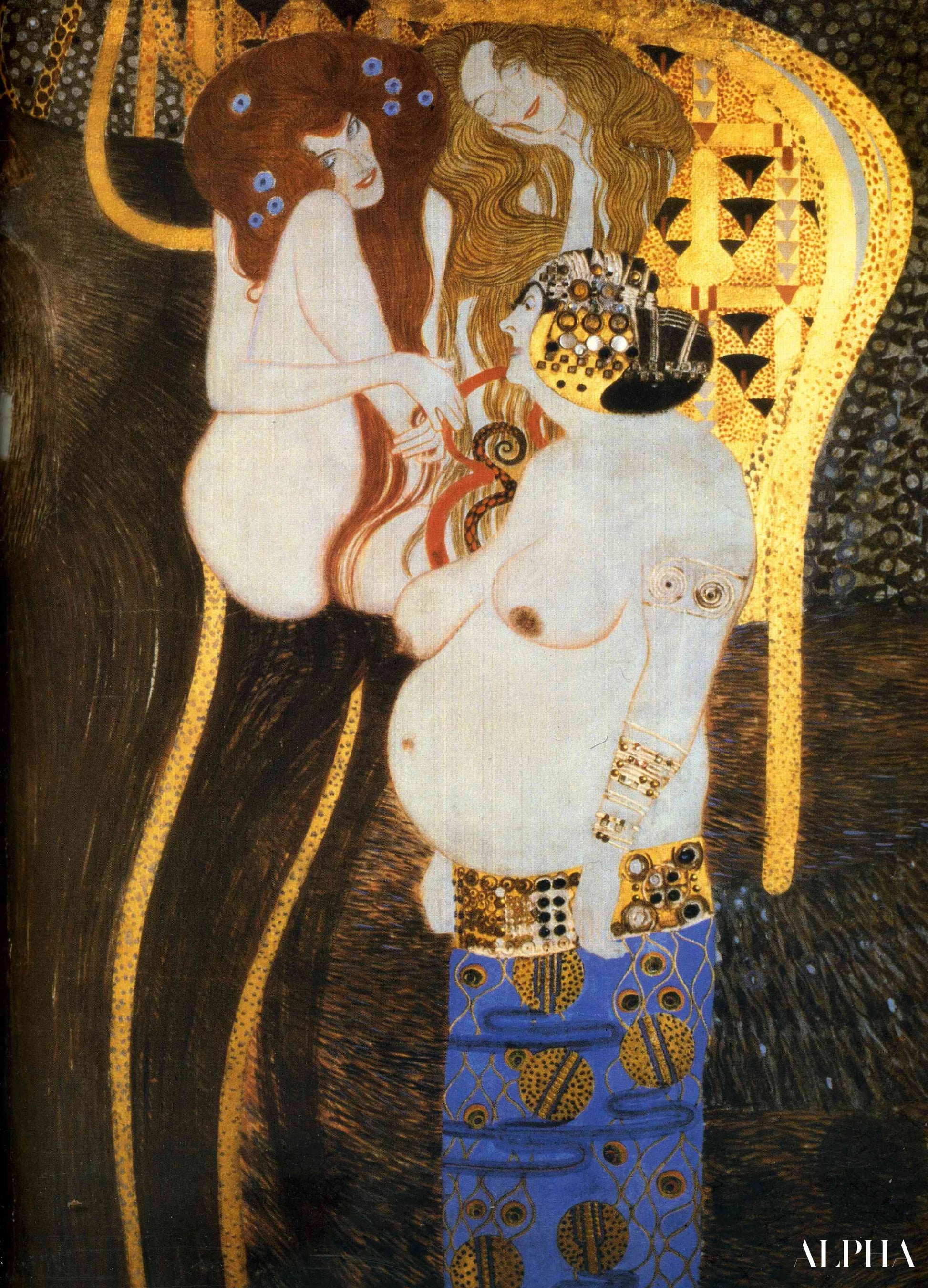 Frise Beethoven Les puissances hostiles Détail du mur lointain - Gustav Klimt - Reproductions de tableaux et peintures haut de gamme