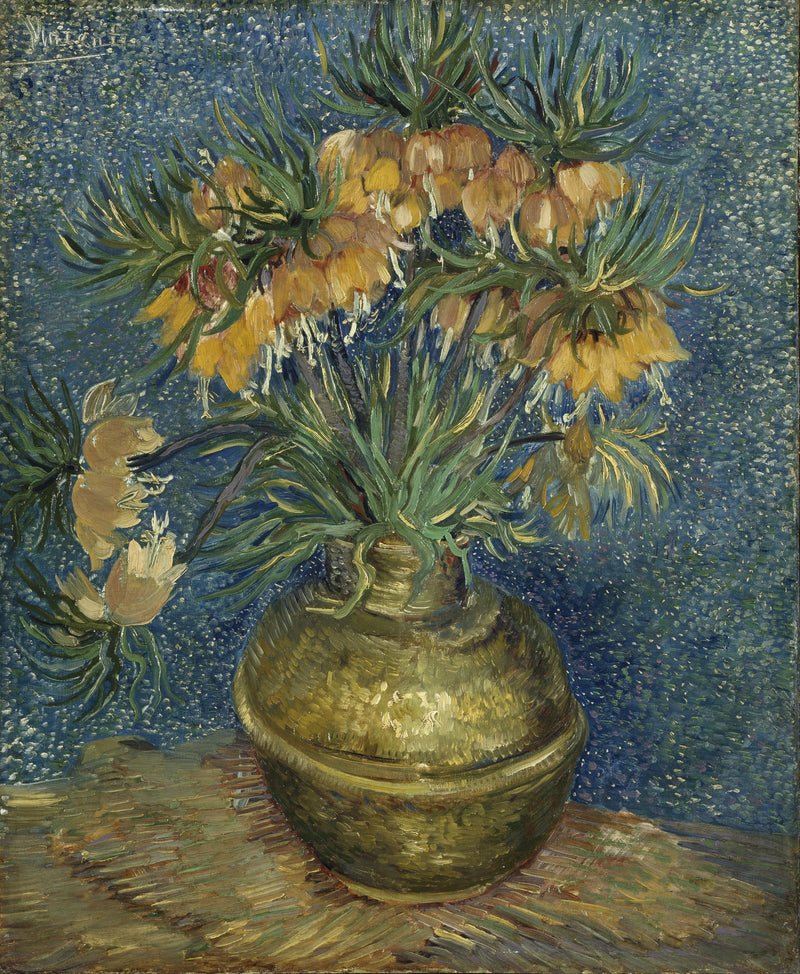ดอกฟริติลลารีส มงกุฎจักรพรรดิในแจกันทองแดง - Vincent van Gogh