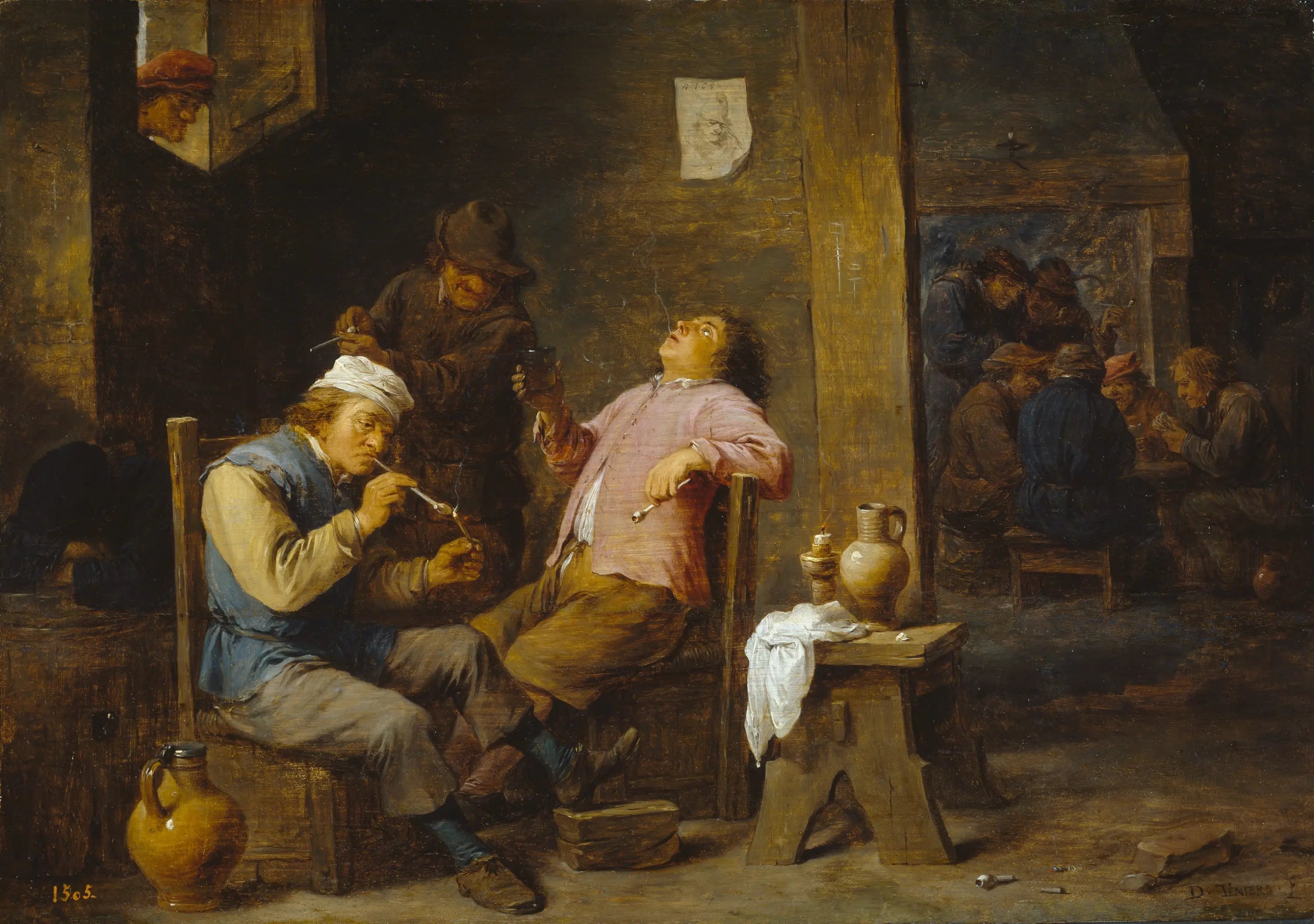 Fumeurs et buveurs - David Teniers le Jeune image 1 reproduction réalisée par Alpha Reproduction