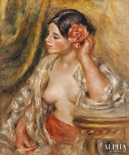 Gabrielle avec une rose dans les cheveux - Pierre-Auguste Renoir - Reproductions de tableaux et peintures haut de gamme