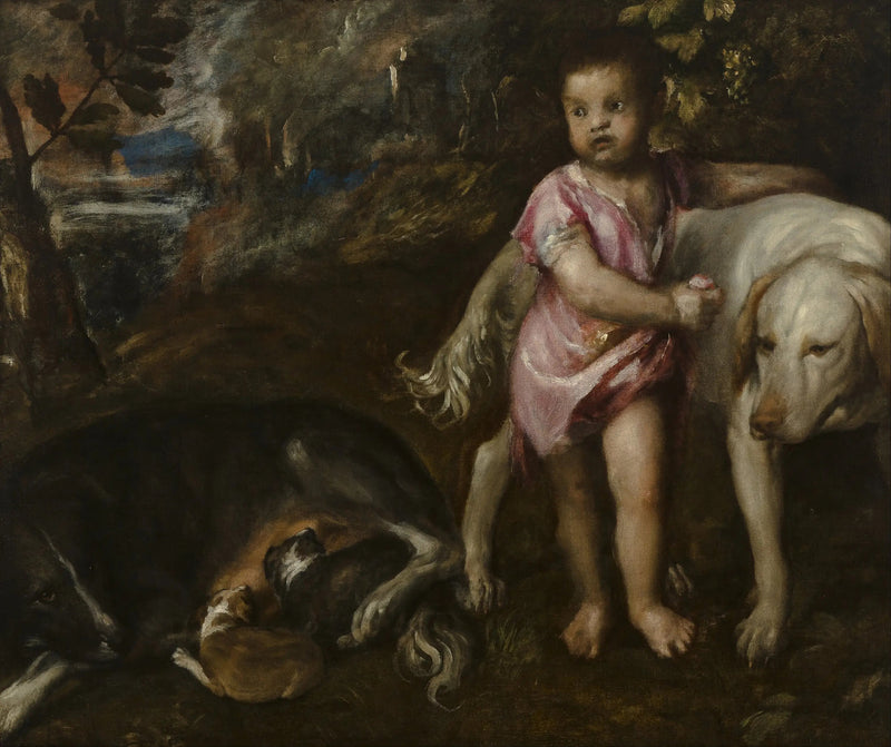 เด็กชายกับสุนัขในทิวทัศน์ - Titian
