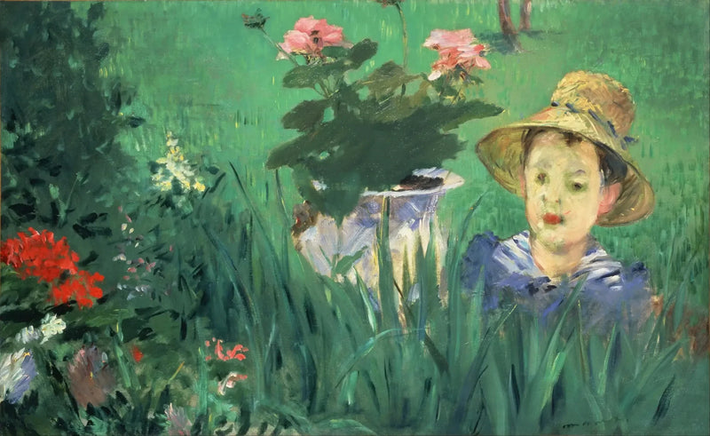 เด็กชายในดอกไม้ (Jacques Hoschedé) - Édouard Manet