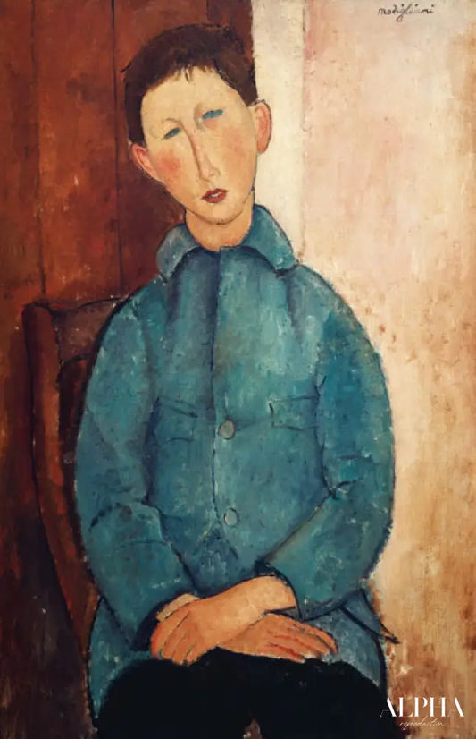 Garçon en veste bleue - Amedeo Modigliani - Reproductions de tableaux et peintures haut de gamme