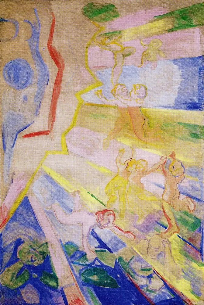 Génies dans la lumière - Edvard Munch image 1 copie peinte à la main à l’huile