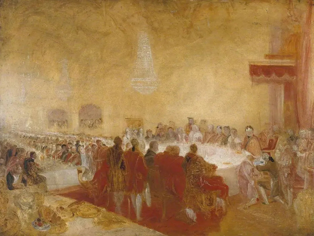 George IV at the Provost’s Banquet in the Parliament House, Edinburgh - J. M. W. Turner image 1 copie de tableau peinte à la main