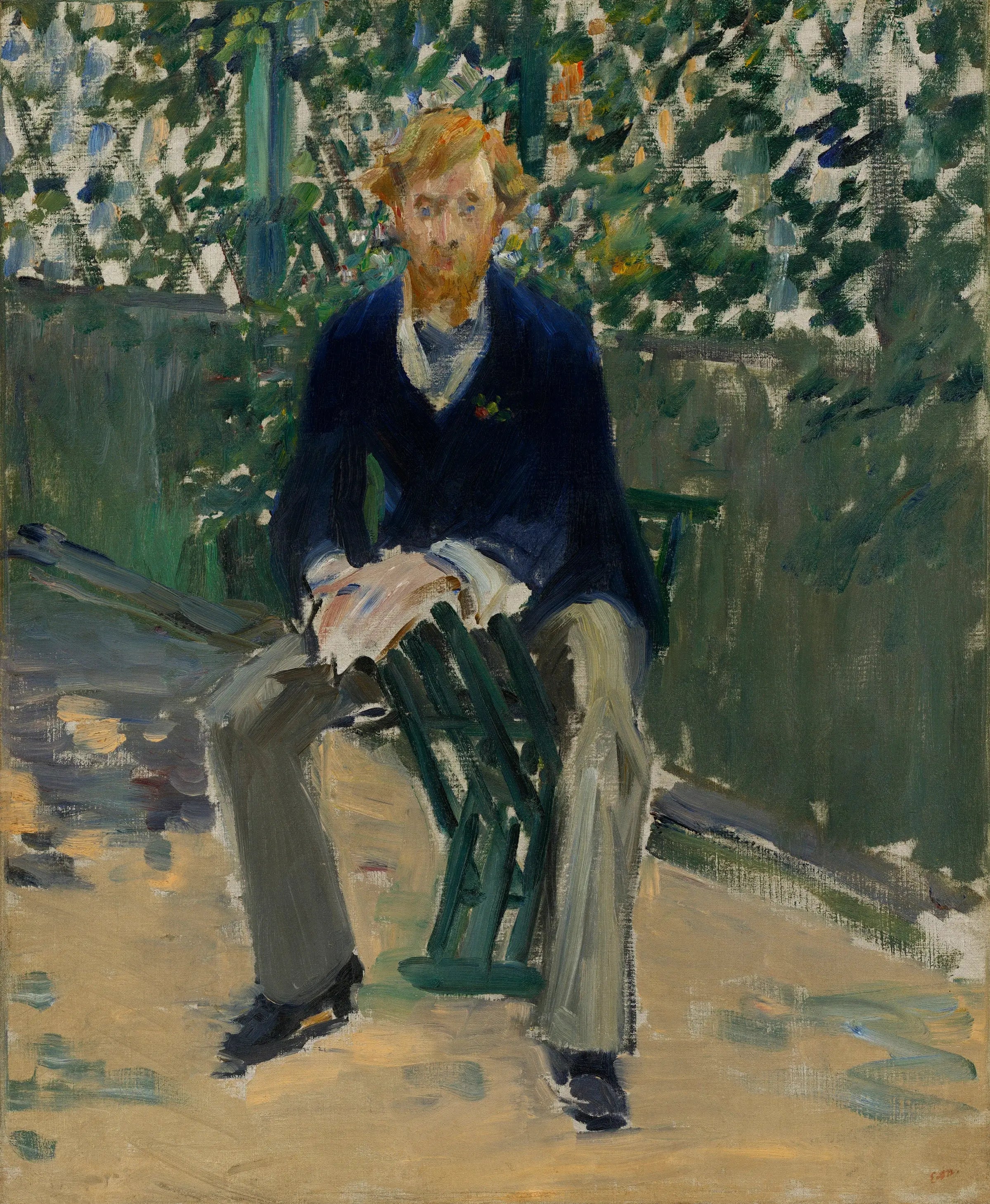 George Moore dans le jardin de l'artiste - Édouard Manet image 1 tableau peint à l’huile sur toile