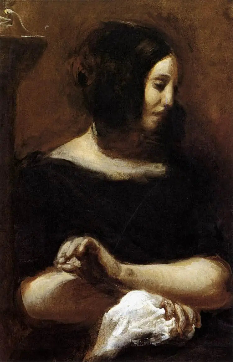 George Sand - Eugène Delacroix image 1 copie peinte à la main à l’huile