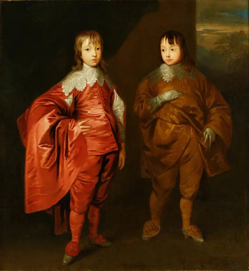 จอร์จ วิลเลียร์ (1628–1687), ดยุคที่สองแห่งบัคกิ้งแฮม พร้อมกับพี่ชายของเขา ลอร์ด ฟรานซิส วิลเลียร์ (1629–1648) - อองตวน ฟาน ไดค์
