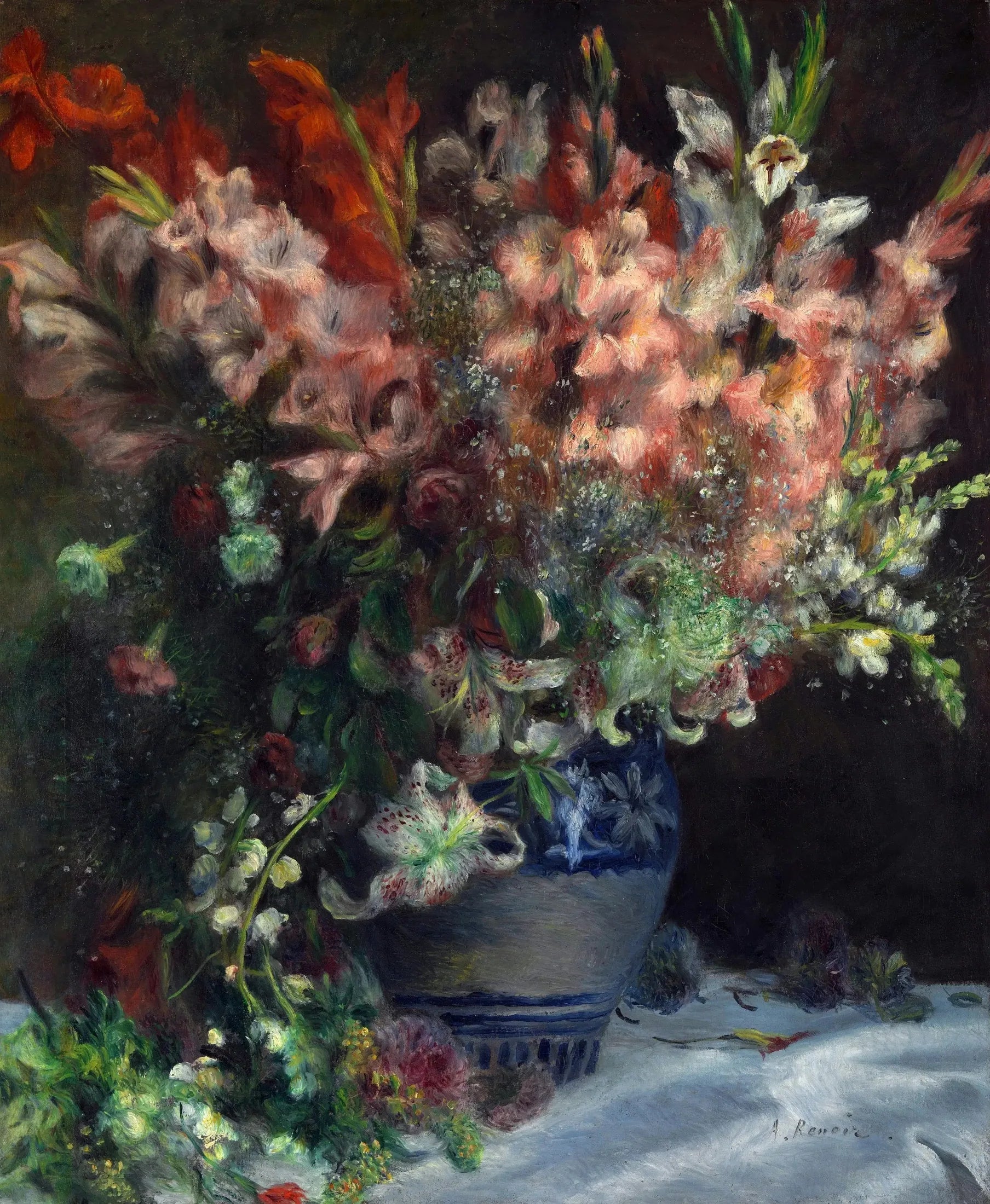 Glaïeuls dans un vase - Pierre-Auguste Renoir image 1 tableau peint à l’huile sur toile