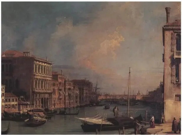 Grand Canal vu de l'est depuis le Campo S. Vio - Canaletto image 1 tableau peint à l’huile sur toile