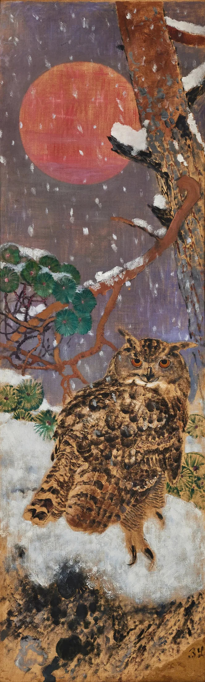Grand-duc au clair de lune - Bruno Liljefors image 1 reproduction de peinture à l’huile