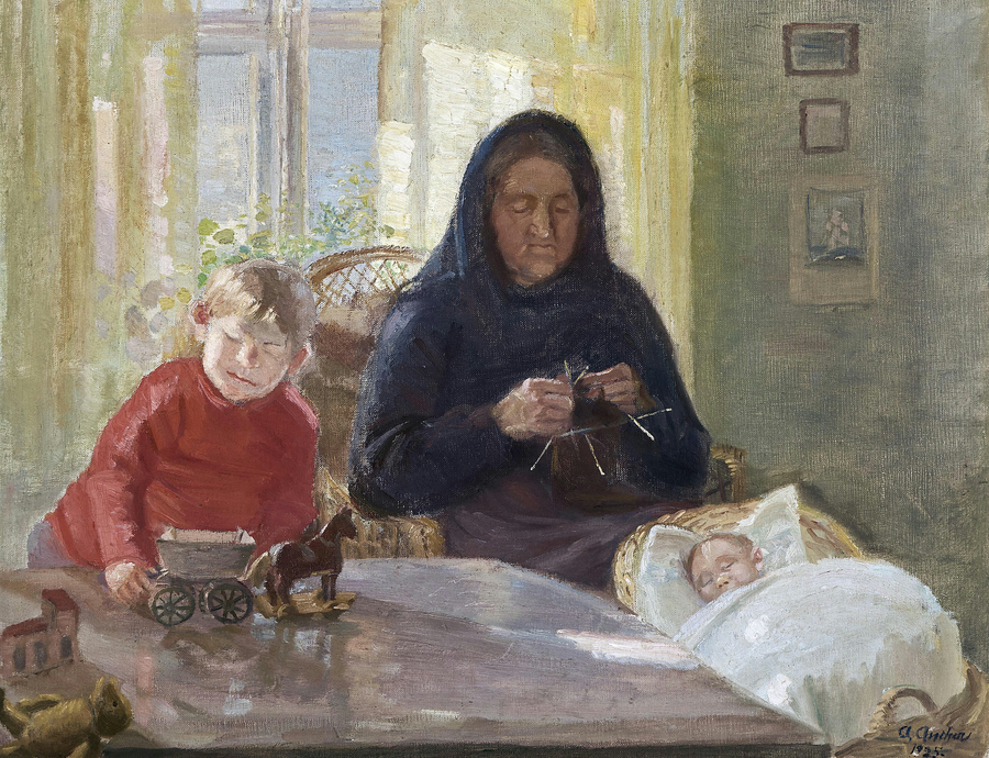 คุณยายดูแลเด็ก ๆ - Anna Ancher