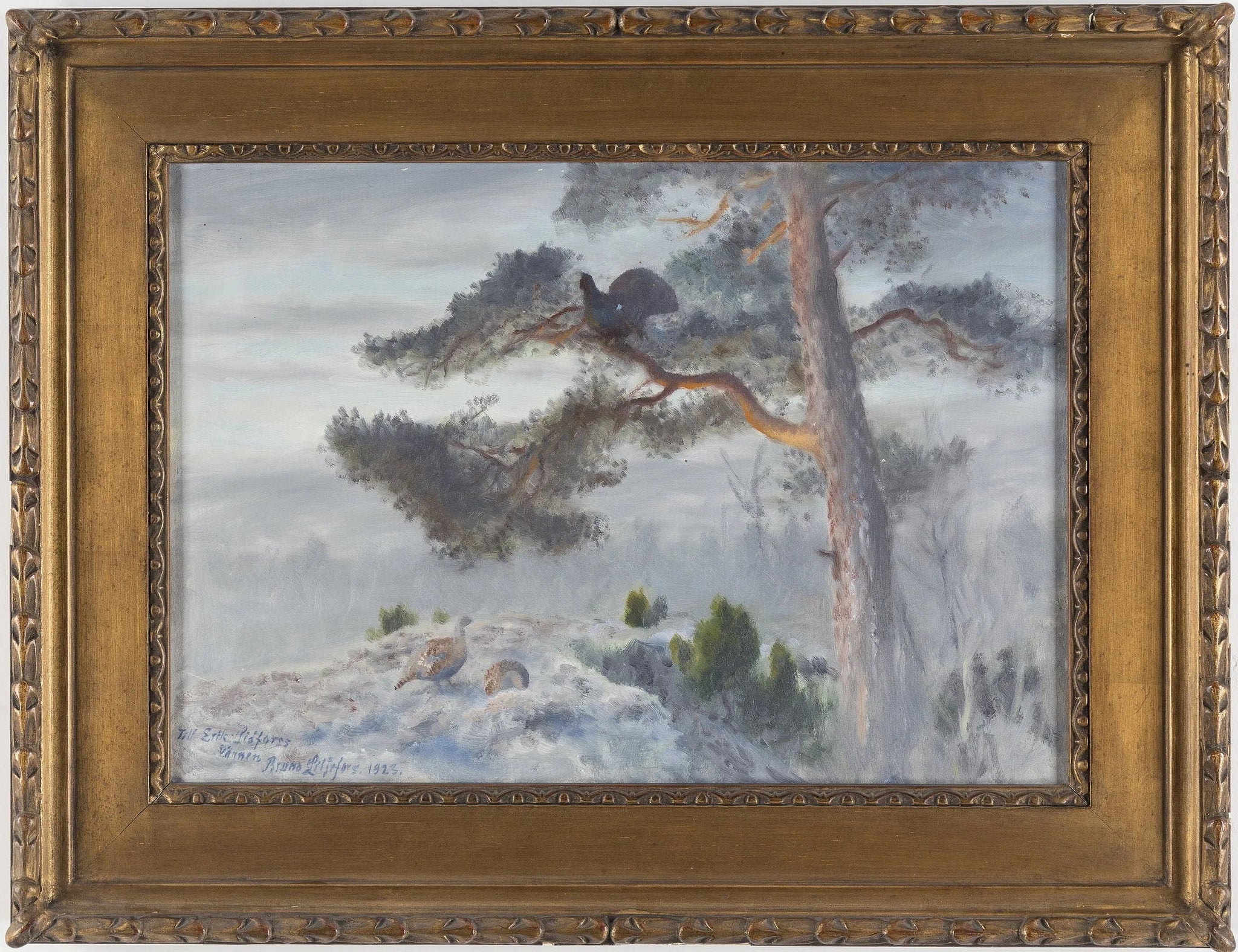 Grand tétras mâle avec des poules - Bruno Liljefors image 1 tableau peint à l’huile sur toile