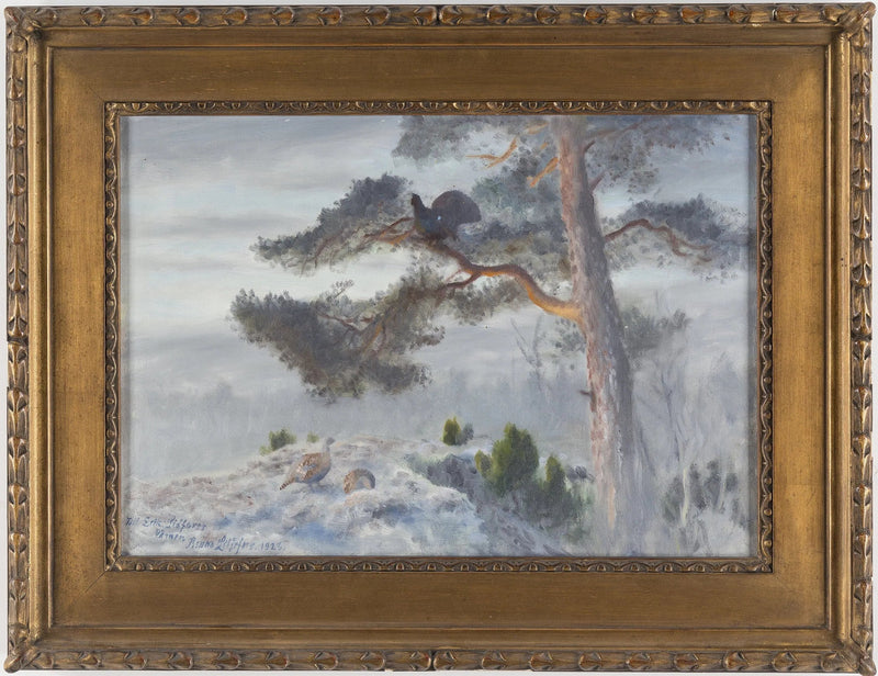 Grand tétras mâle avec des poules - Bruno Liljefors