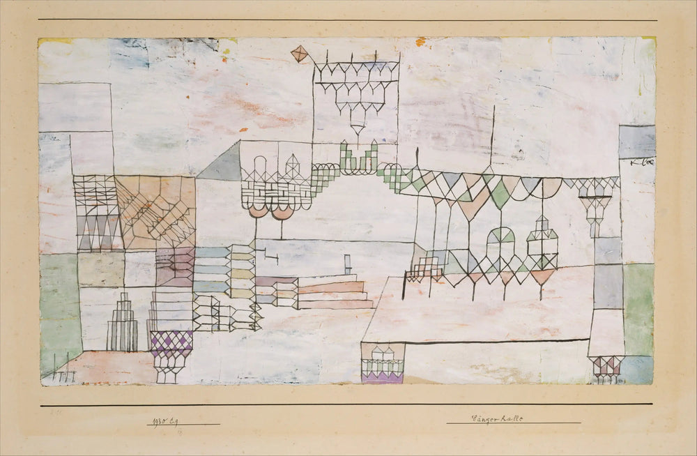 Grande Salle des Chanteurs - Paul Klee image 1 copie de tableau peinte à la main